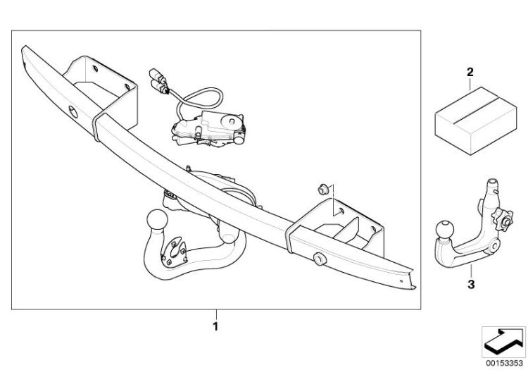 Retrofit kit, towing hitch ->48480031042