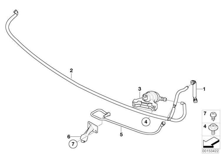 Hose lines, headlight washer system ->47771611568