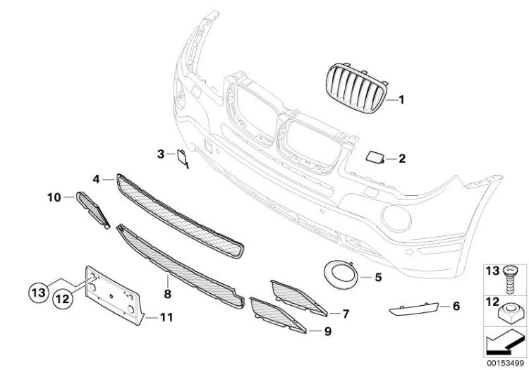 Mounted parts, bumper ->49504516209