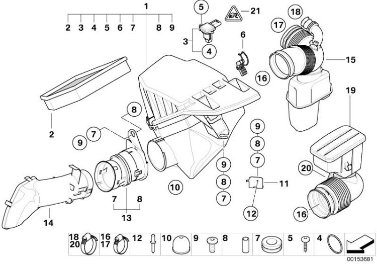 Intake silencer/Filter cartridge/HFM ->47750131029