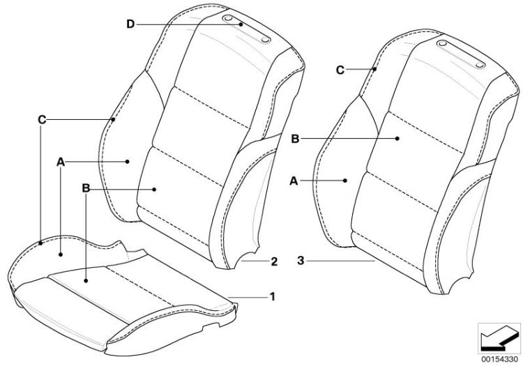 Individual cover, sport seat, front, LC ->47750910746