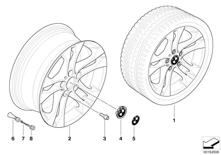 BMW LA wheel/double spoke 205 ->47789361012