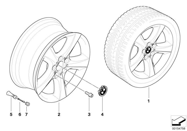 BMW LA wheel, star spoke 210 ->50139361020