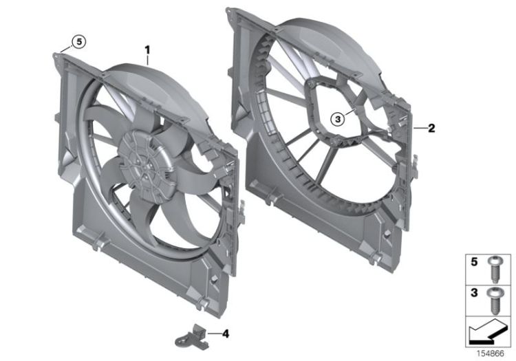 17428508253 Fan housing with fan Radiator Radiator BMW 3er F30 17427802944 E82 >154866<, telaio ventilatore con ventilatore