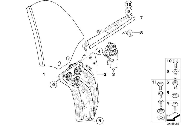 Türfenstermechanismus hinten ->48015515419