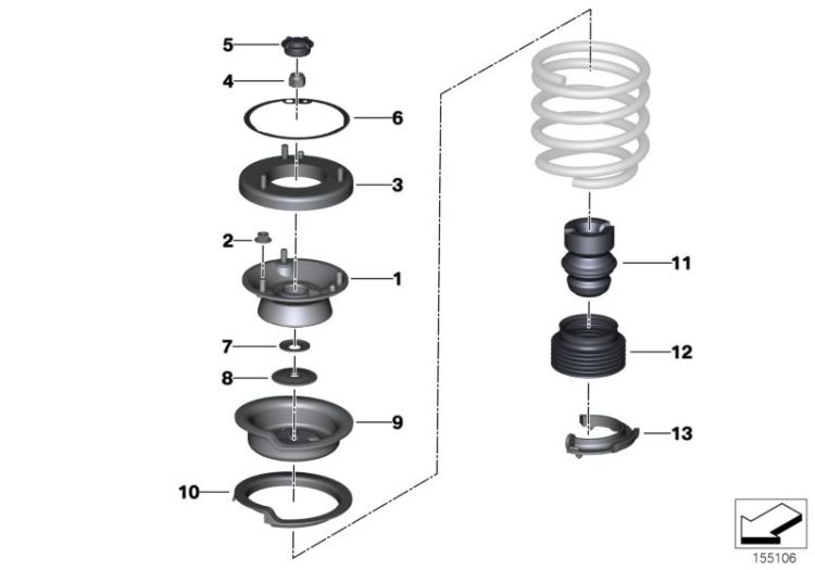 Guide support/spring pad/attaching parts ->50154310716