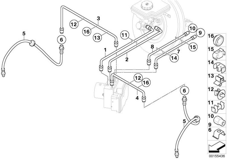 Brake pipe, front ->50618341573