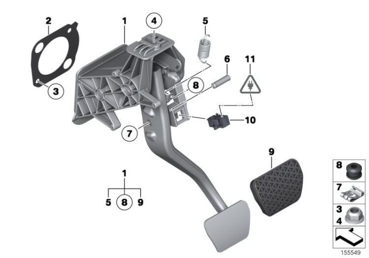 Pedal assembly, automatic transmission ->50139350318