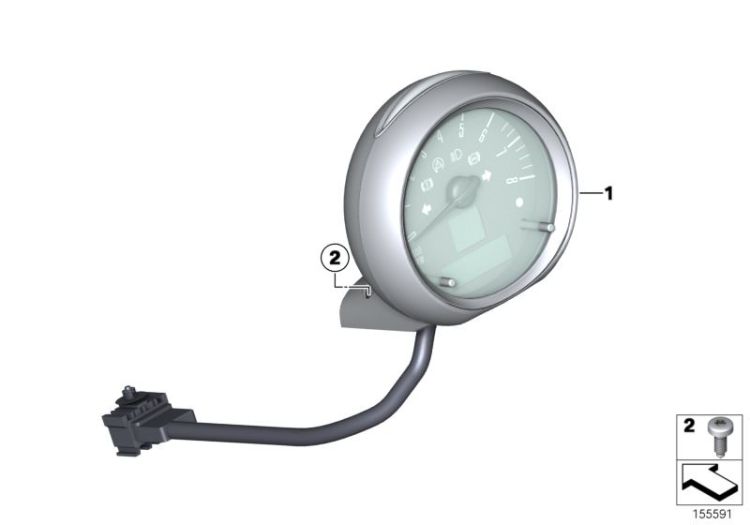 Revolution counter/steering column, Number 01 in the illustration