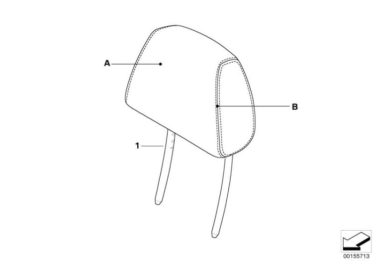 Indv. headrest, basic seat, front ->49557910987