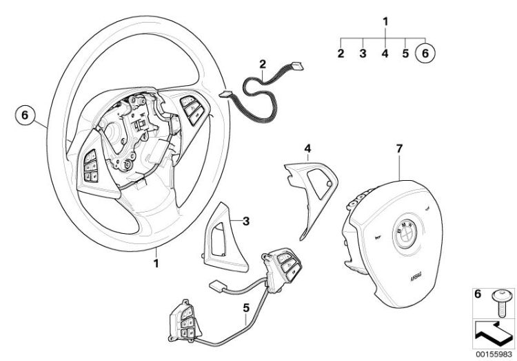 Steering wheel airbag multifunctional ->49504321657