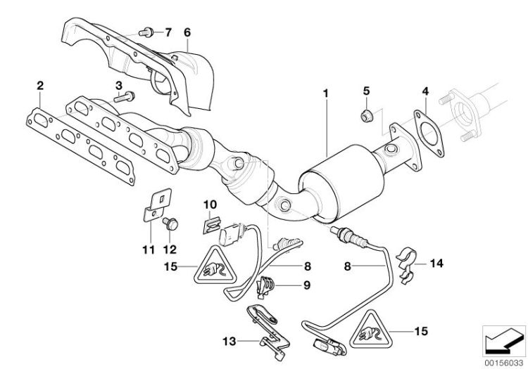 Exhaust manifold with catalyst ->48015180475