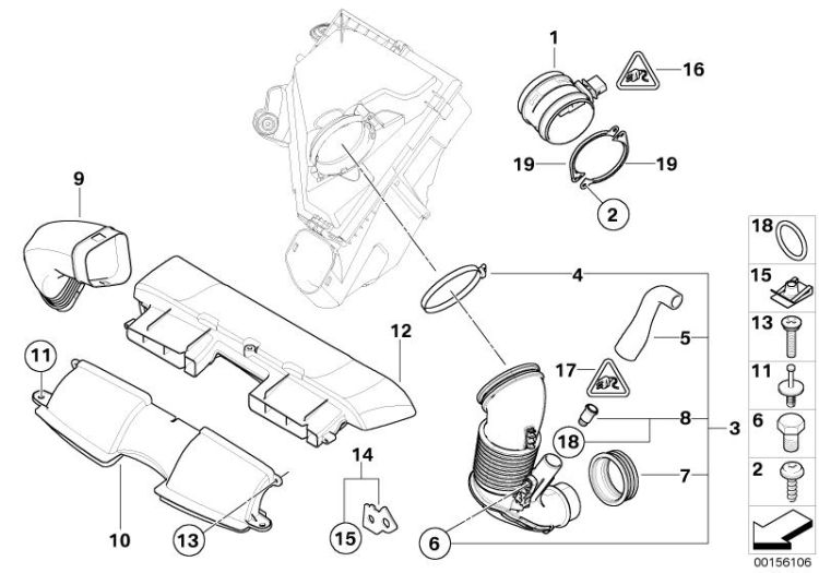 13717803517 Filtered air pipe Fuel Preparation System Intake silencer BMW 3er E93 E92 E90 E91 E63N >156106<, Tubo de aire limpio,