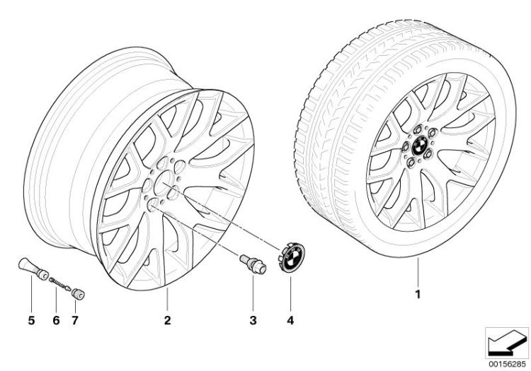 BMW light alloy wheel, cross spoke 177 ->50139361159