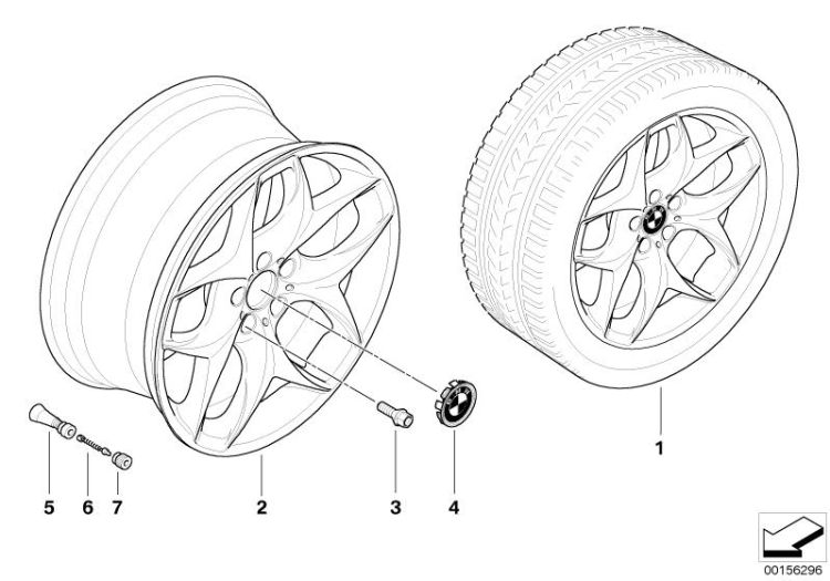 BMW LA wheel, double spoke 215 ->50901361137
