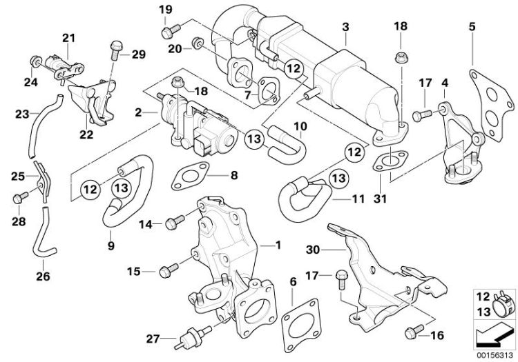 EGR-Emission reduction cooling ->