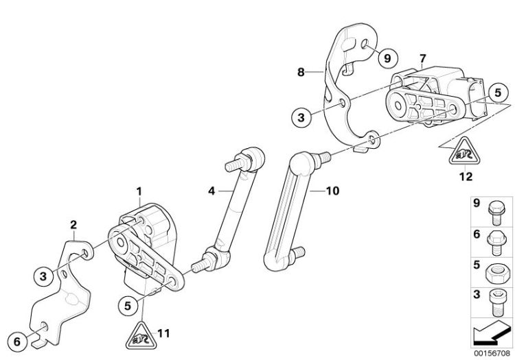 Headlight vertical aim control sensor ->50139310792