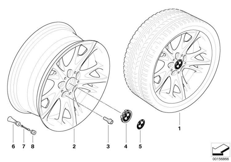 BMW LA wheel, start spoke 241 ->47795361038