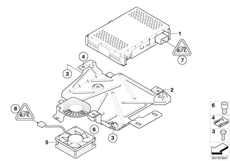 Bracket, DAB-Tuner/SDARS/IBOC, Number 02 in the illustration