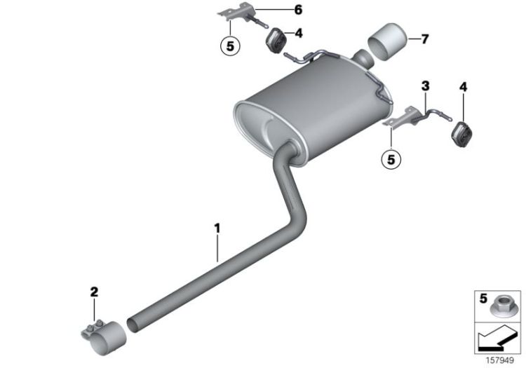 Halter Nachschalldämpfer, Nummer 06 in der Abbildung