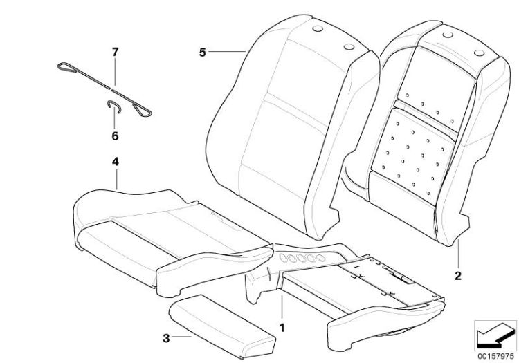 Seat, front, cushion &cover, sports seat ->50139523307