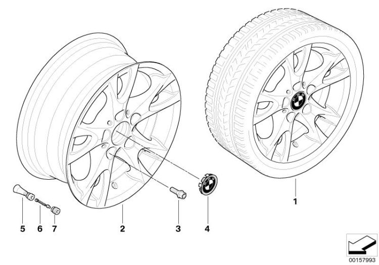 BMW light alloy wheel, V-spoke 255 ->48922361053