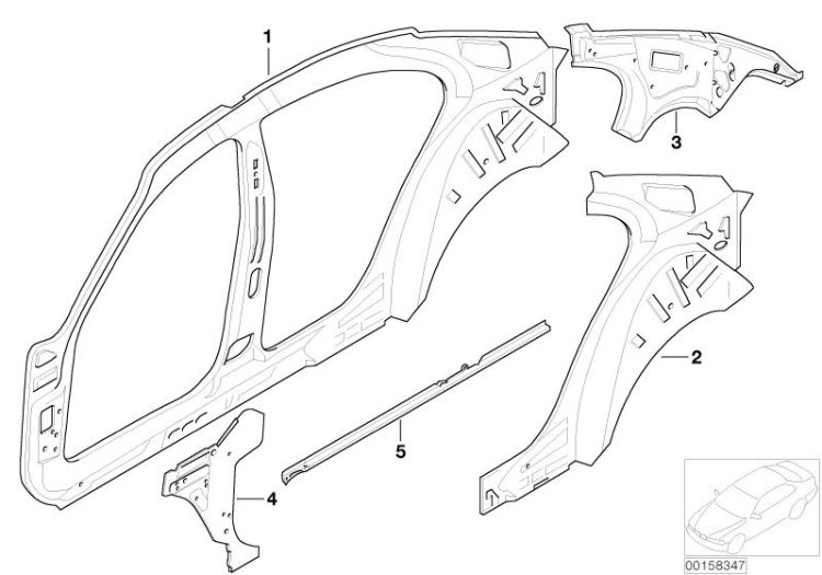 Single components for body-side frame ->47771411410