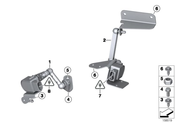 Headlight vertical aim control sensor ->48015310623