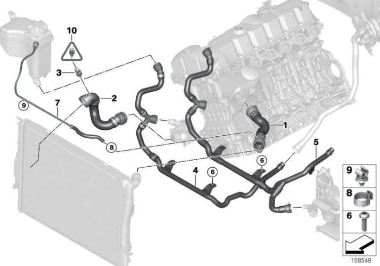 Cooling System Water Hoses ->49557170350