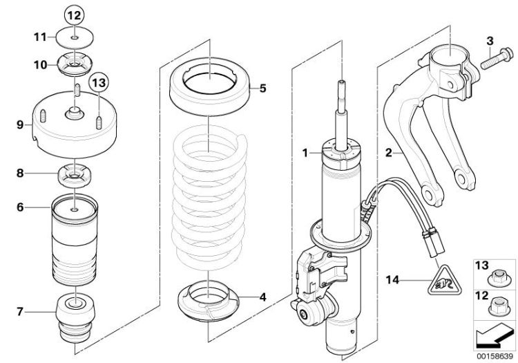 Spring strut, front VDC / mounting parts ->50140310830