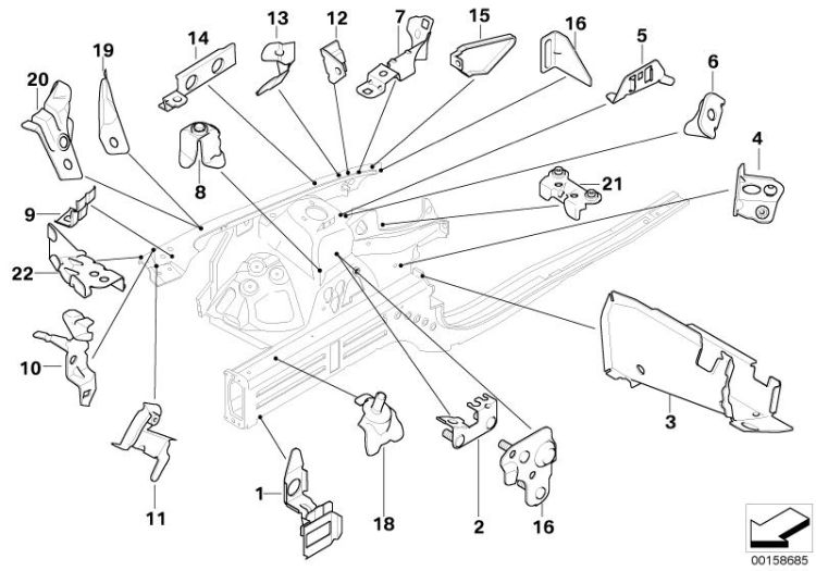 Front body bracket right ->48480411600