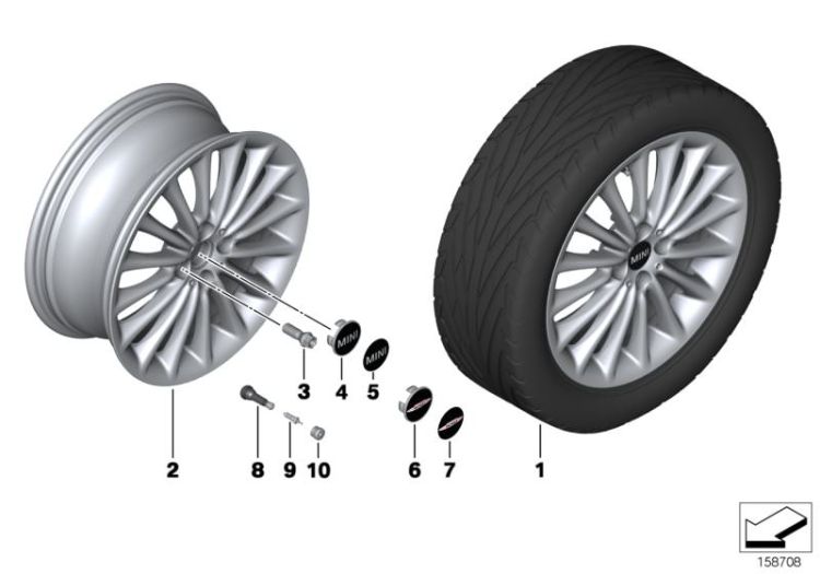 MINI alloy wheel Multi-Spoke 108 ->48015361294