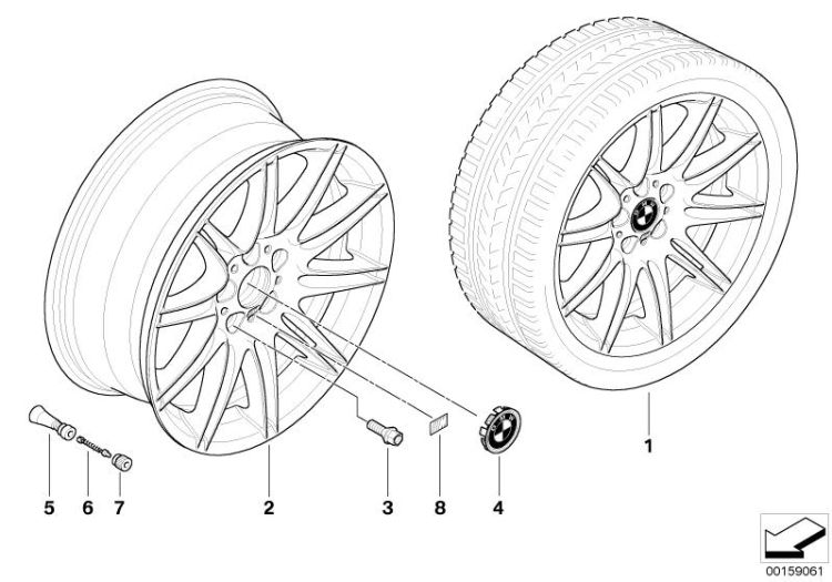 BMW alloy wheel, M double spoke 225 ->48480361127