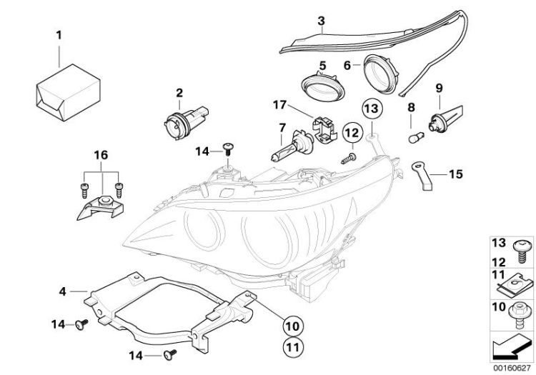 Individual parts for halogen headlamp ->47750630798