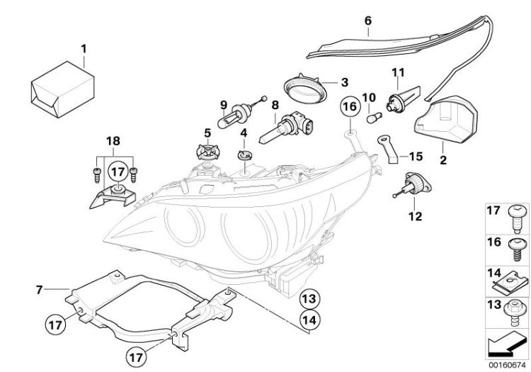 Single components f headlight Xenon/ALC ->48421631018