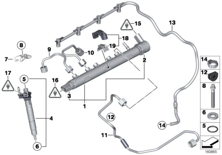 High pressure accumulator/injector/line ->50464131226