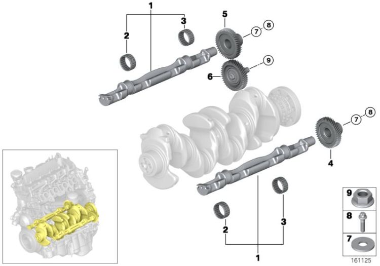 Crankshaft drive mass compensator ->50142114093