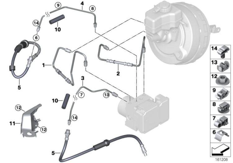 Brake pipe, front ->48480341486