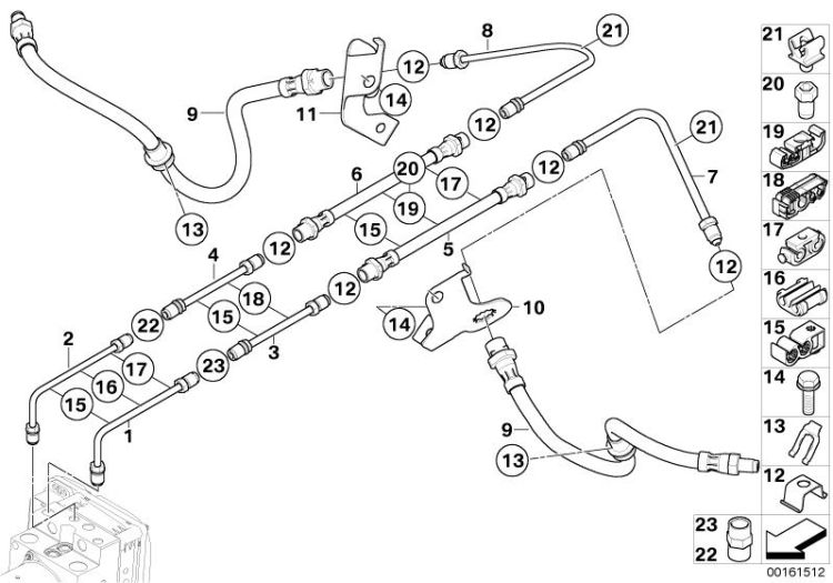 Brake pipe rear ->50139341598