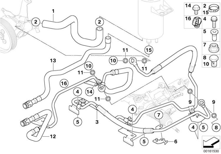 Hydro steering-oil pipes ->50104321716