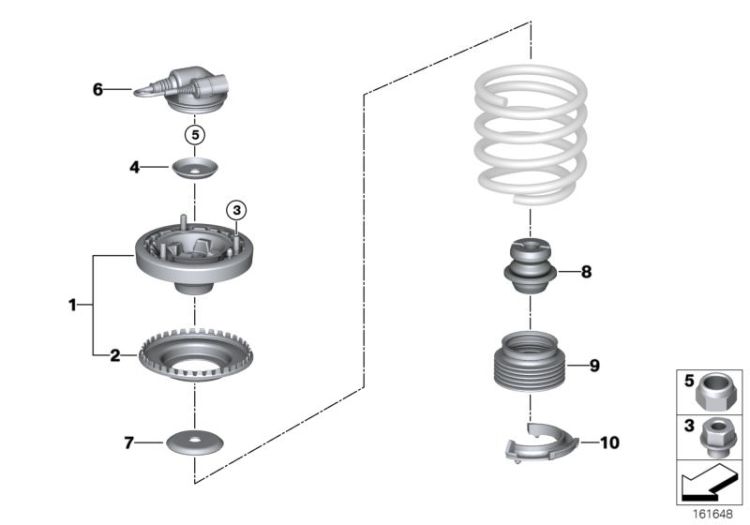 Guide support/spring pad/attaching parts ->50361310805