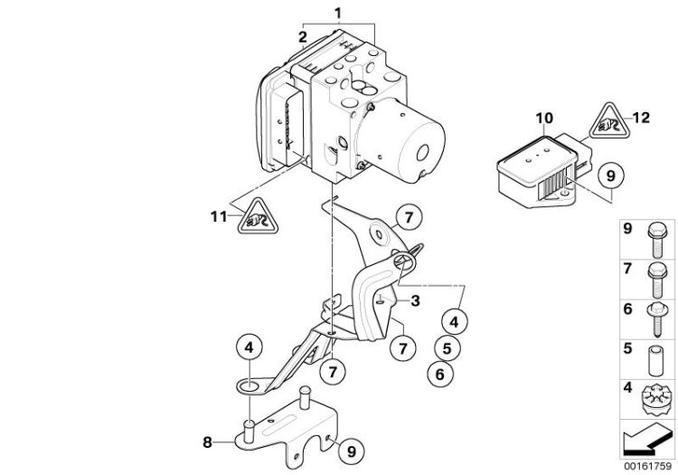 Hydro unit DSC/control unit/fastening ->50114341612