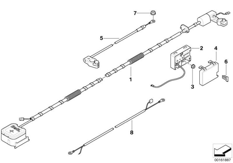 Battery lead/distribution box, rear ->47600611108