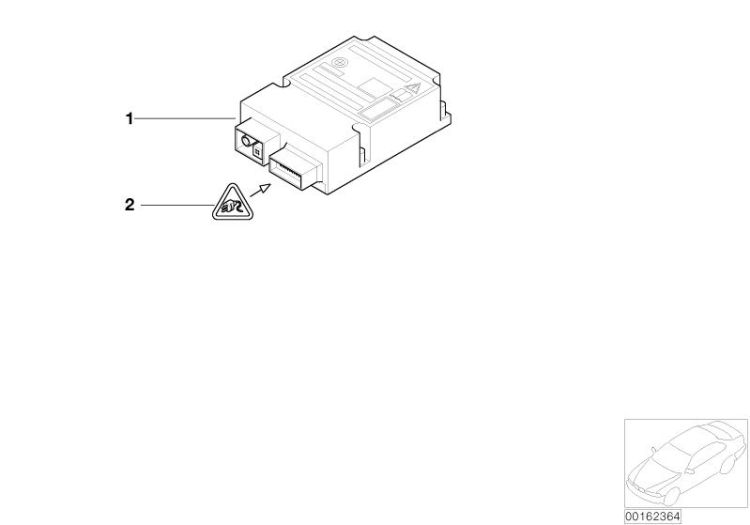 Airbag ECU with Gateway Module, Number 01 in the illustration