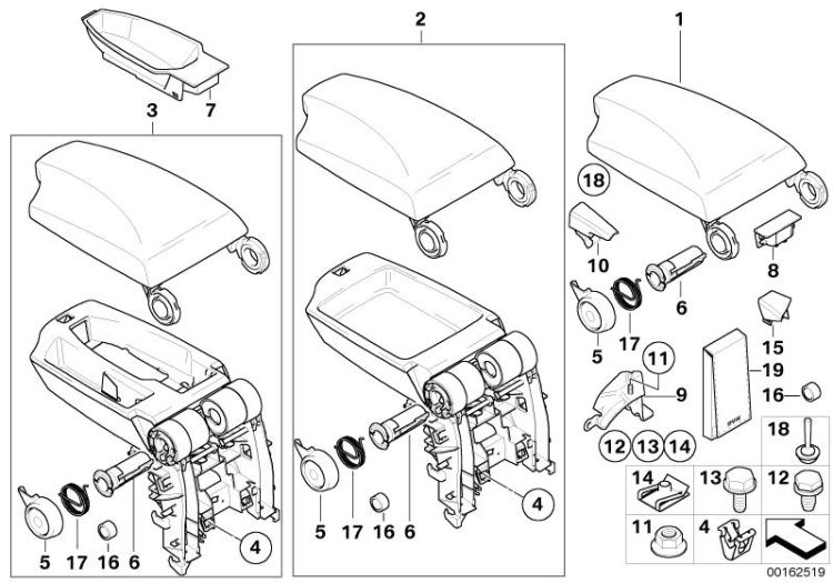 Armrest, centre console ->50326516741