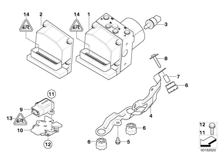 Hydro unit DSC/control unit/fastening ->47738340981