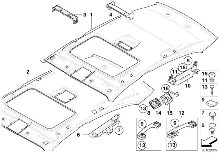 51446956014 Headlining lift up & slide back sunroof Vehicle trim Interior equipment top BMW 1er E88 E87N >162665<, Techo int. p sis.techo corredizo elevado