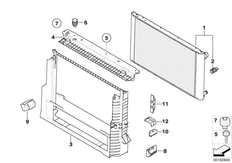 Mounting parts f radiator ->47771170240