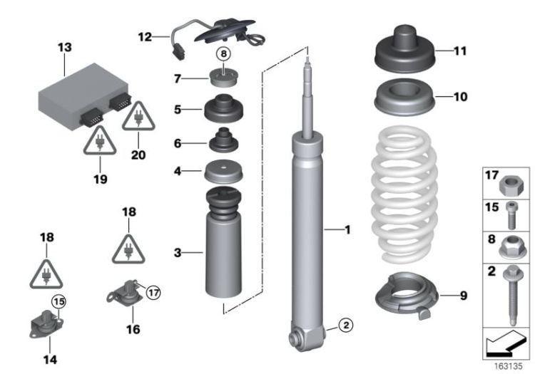 Rear spring strut EDC/ctrl unit/sensor ->50361331410