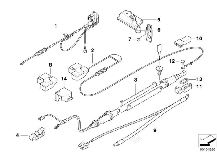 Batteriekabel plus Unterflur, Nummer 03 in der Abbildung